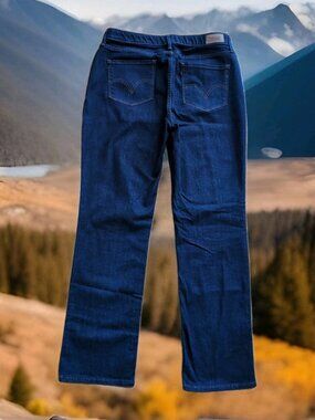 Levis 525 Jeans Womens 16 (33x31) Dark Blue Stretch Denim Perfect Waist Straight